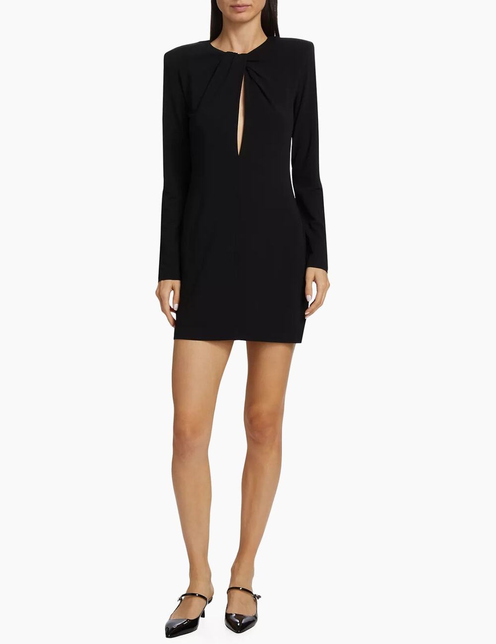 Anine Bing Amaya Black Keyhole Mini Dress Long Sleeve Women’s L